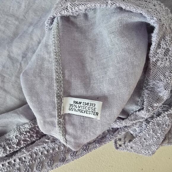 Plus Size Shawl Wrap Lavender Women's OSFM Lace Hem V-Neck Sleeves Oversized - Picture 5 of 7